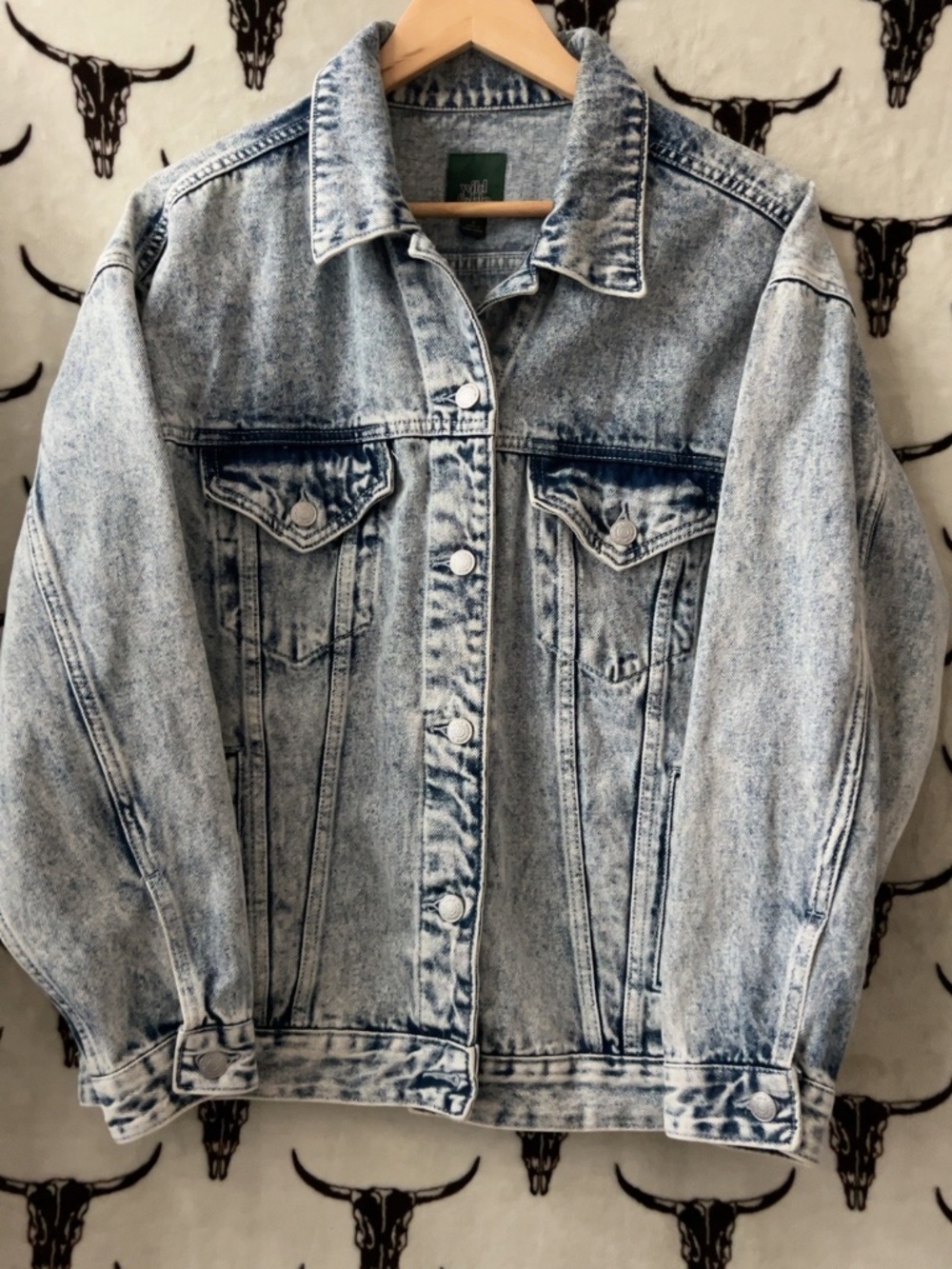 Wild Fable Acid Wash Denim Jacket Size Small